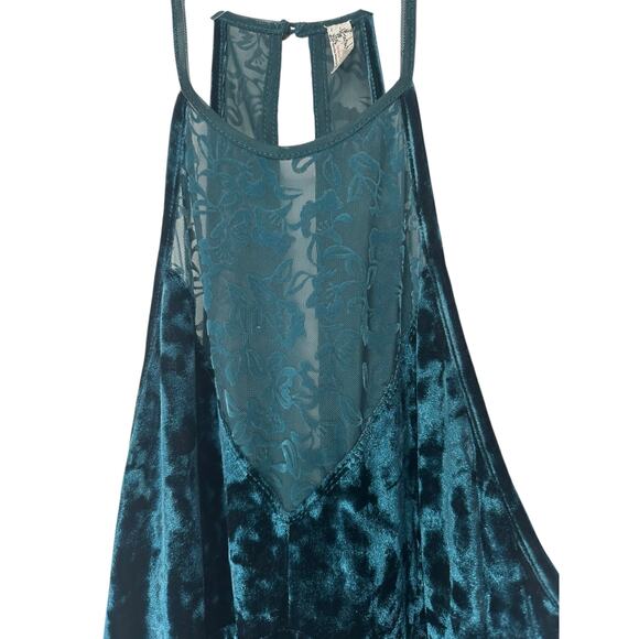 Intimately Free People Dress Green Velvet Lace Night Out Party Mini Small - Picture 3 of 10